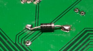 Diode added to back of board